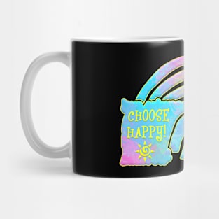 Choose Happy Positive Vibes Pastel Rainbow Mug